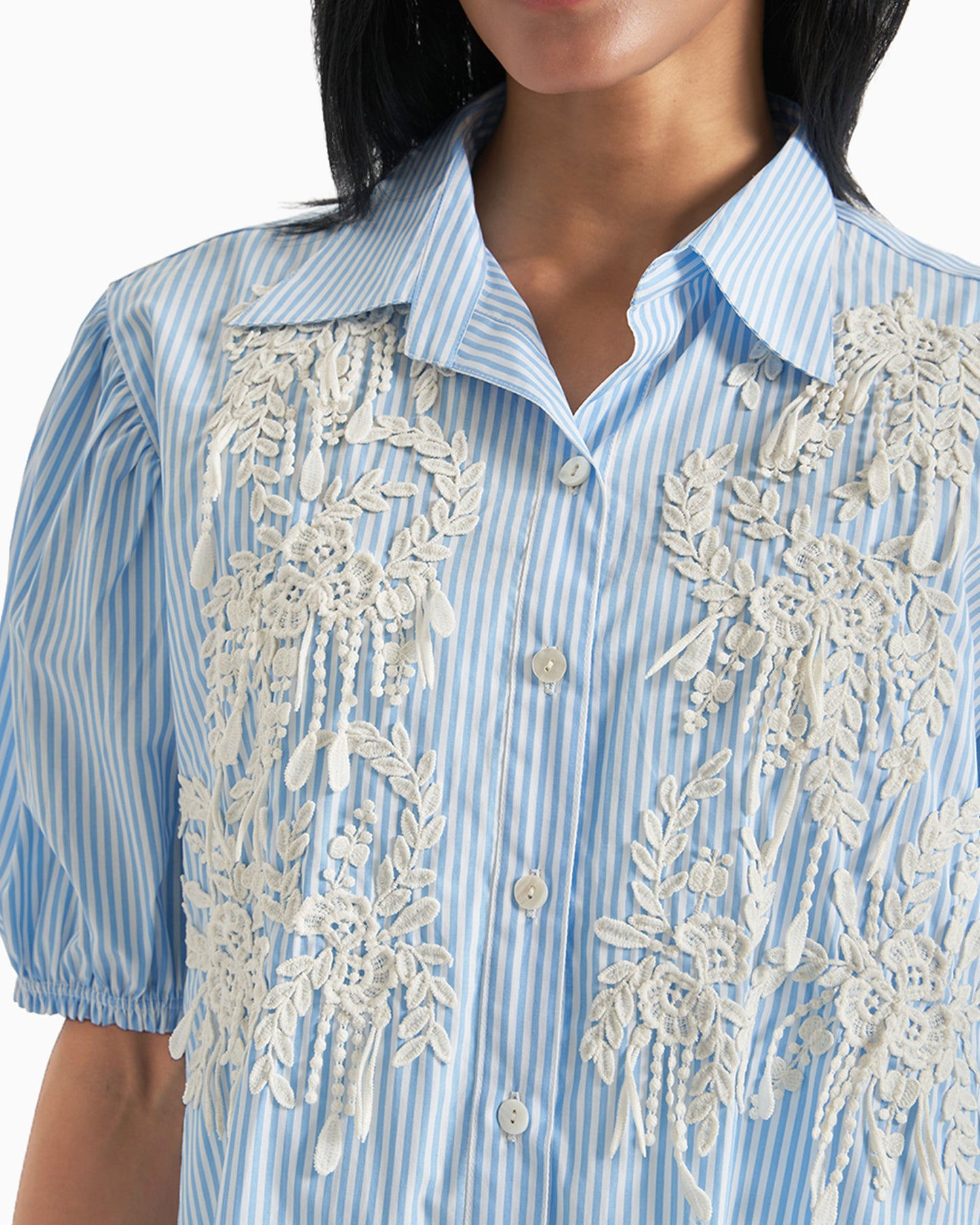 Bluebell Lace Stripe Shirt