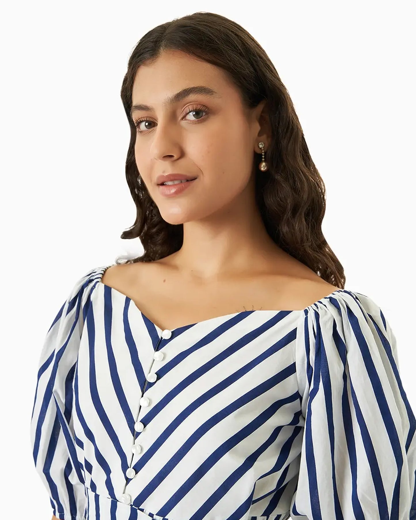 Soft Shoulder Stripe Dress