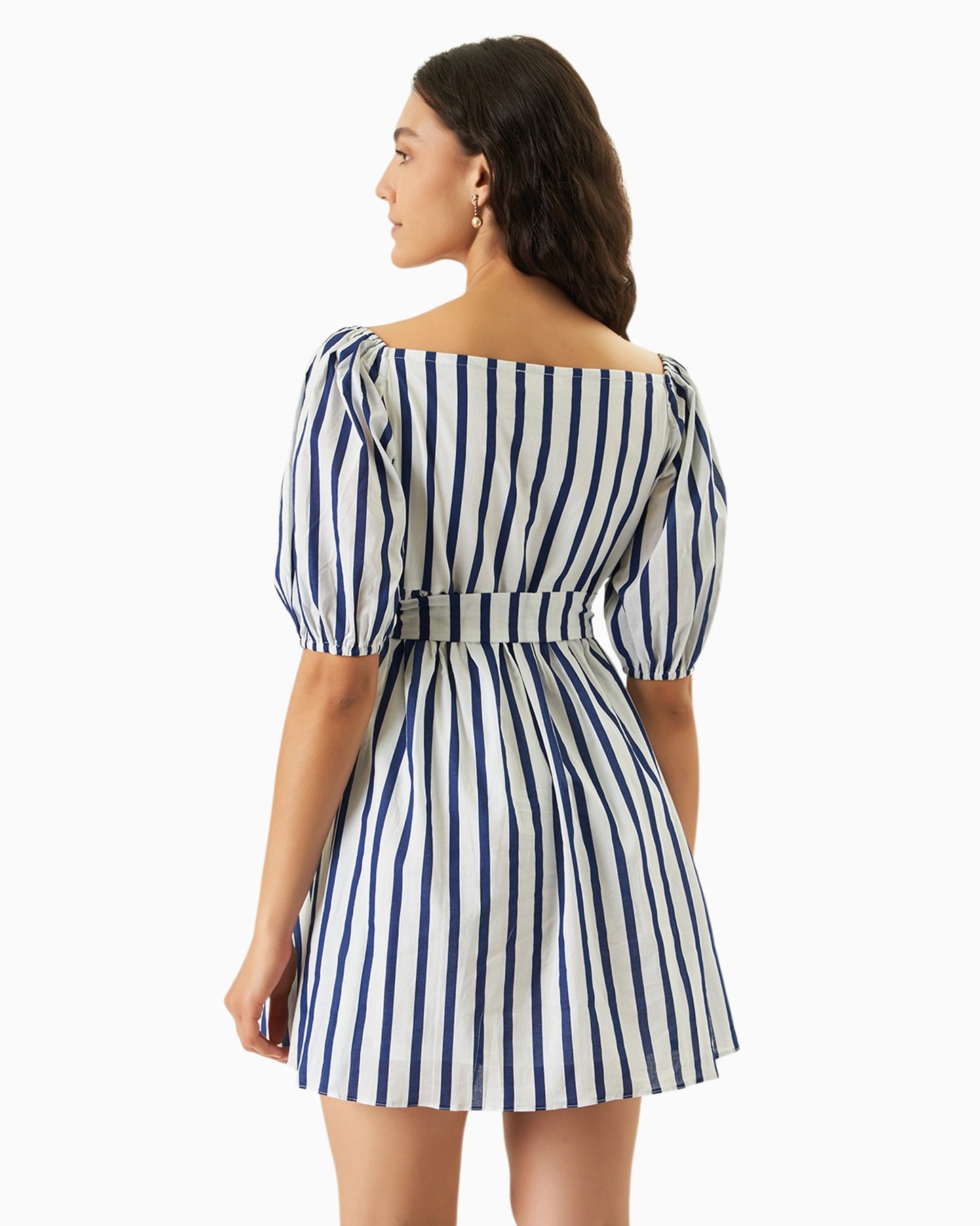 Soft Shoulder Stripe Dress