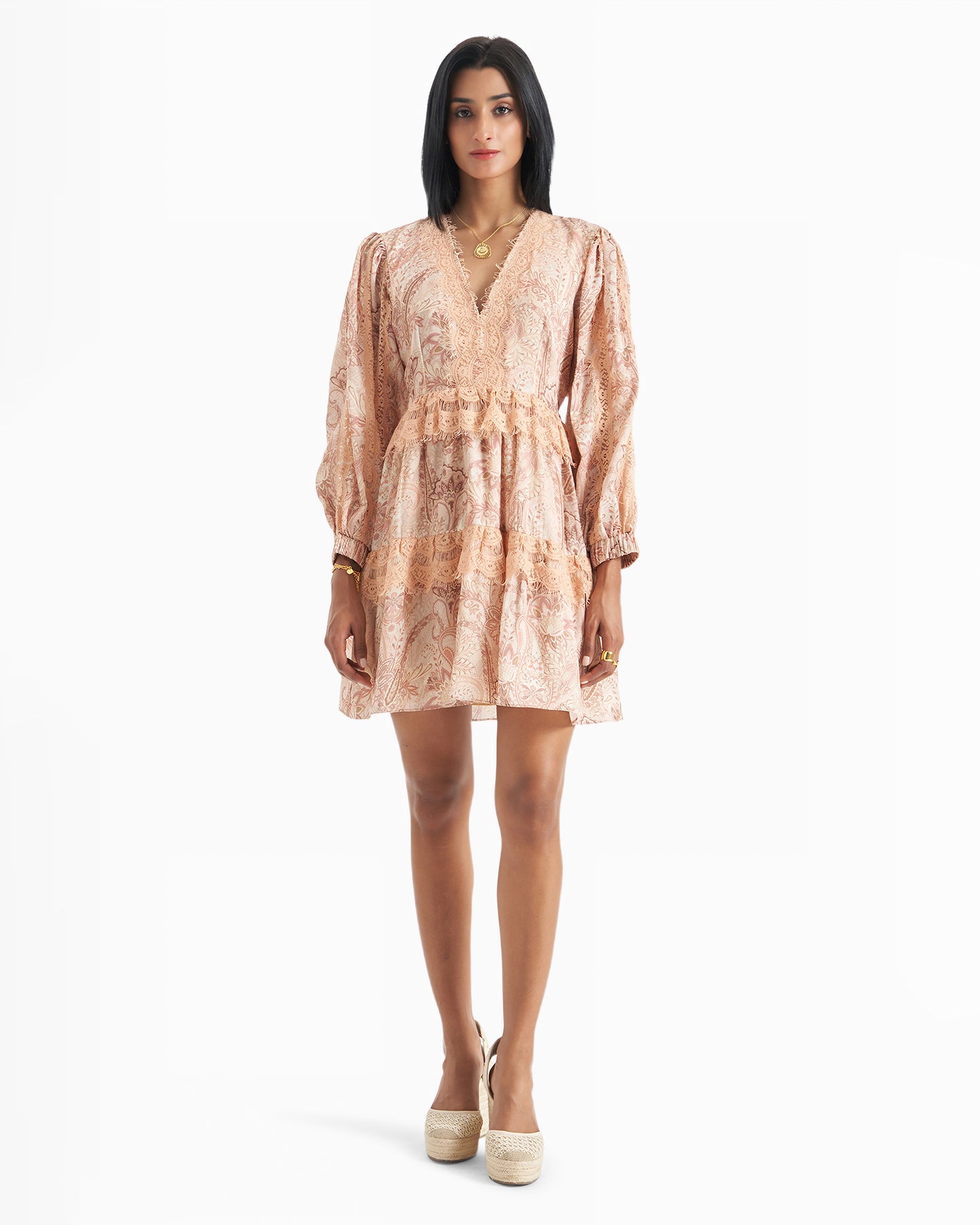 Blush Paisley Tier Dress
