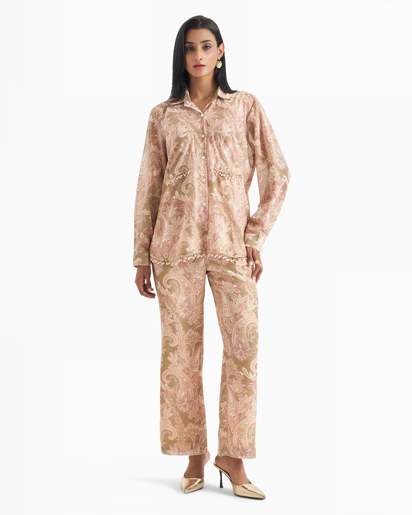 Olive Blush Paisley Coord Set