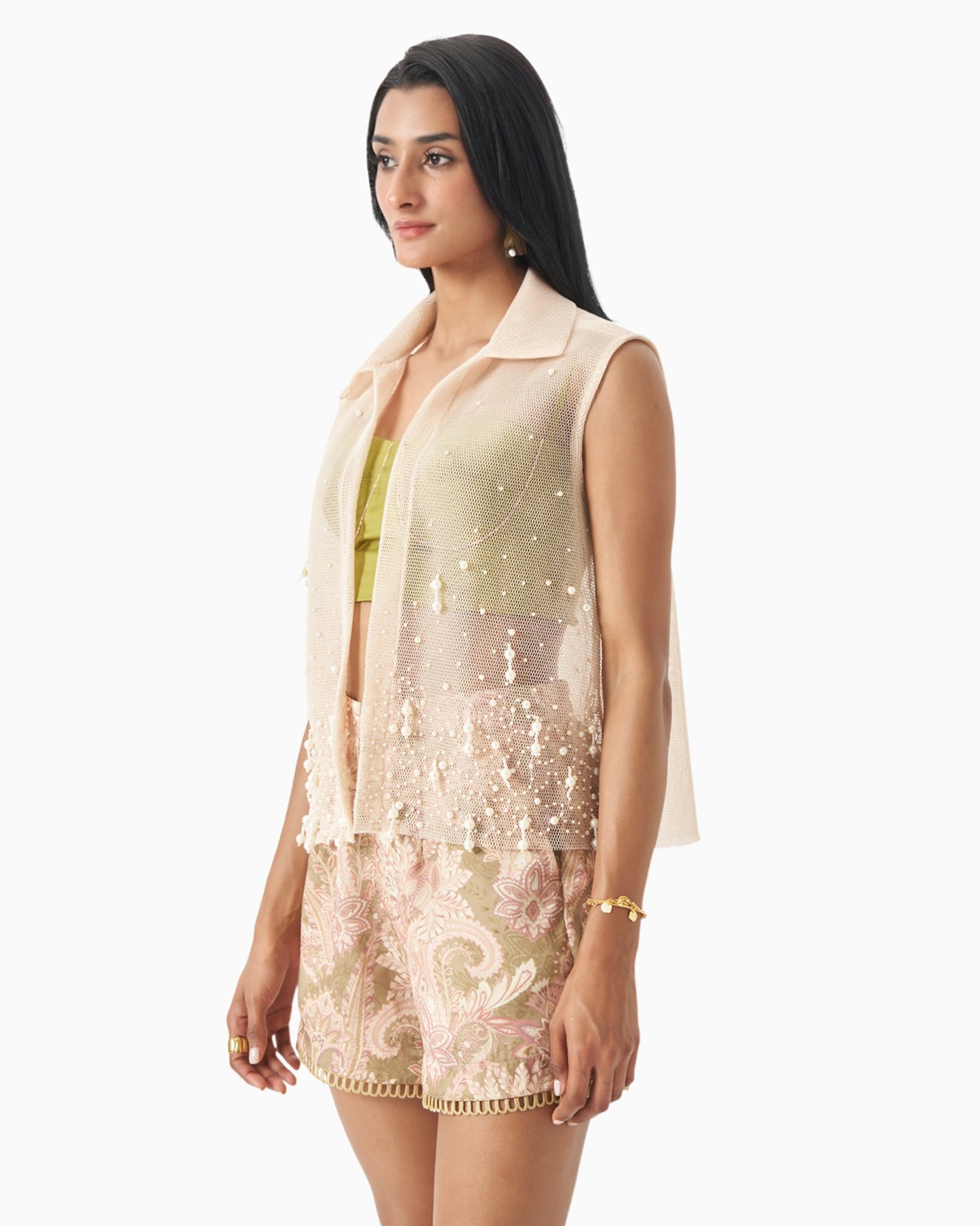 Pearl Drift Mesh Vest