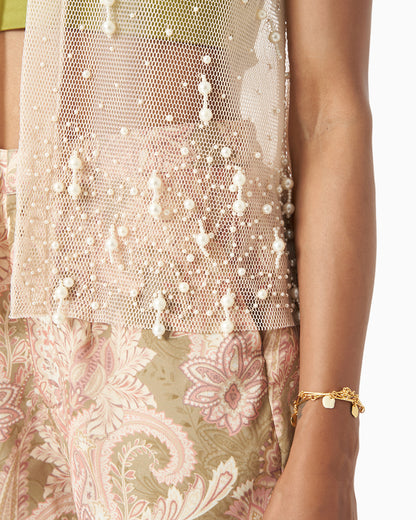 Pearl Drift Mesh Vest