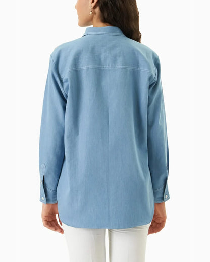 Crabby Beaded Embroidered Shirt