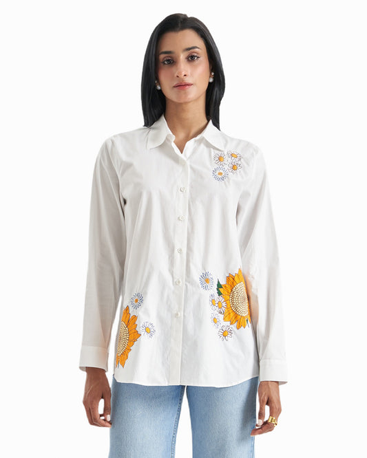 Orange Outline Floral Shirt