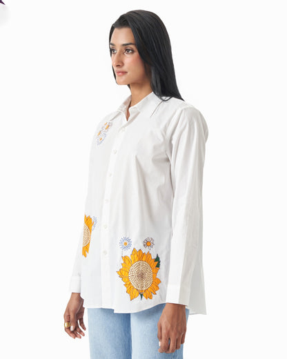 Orange Outline Floral Shirt