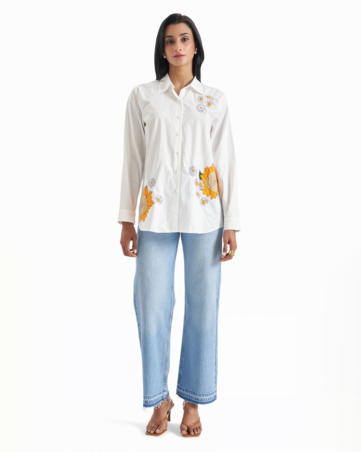 Orange Outline Floral Shirt