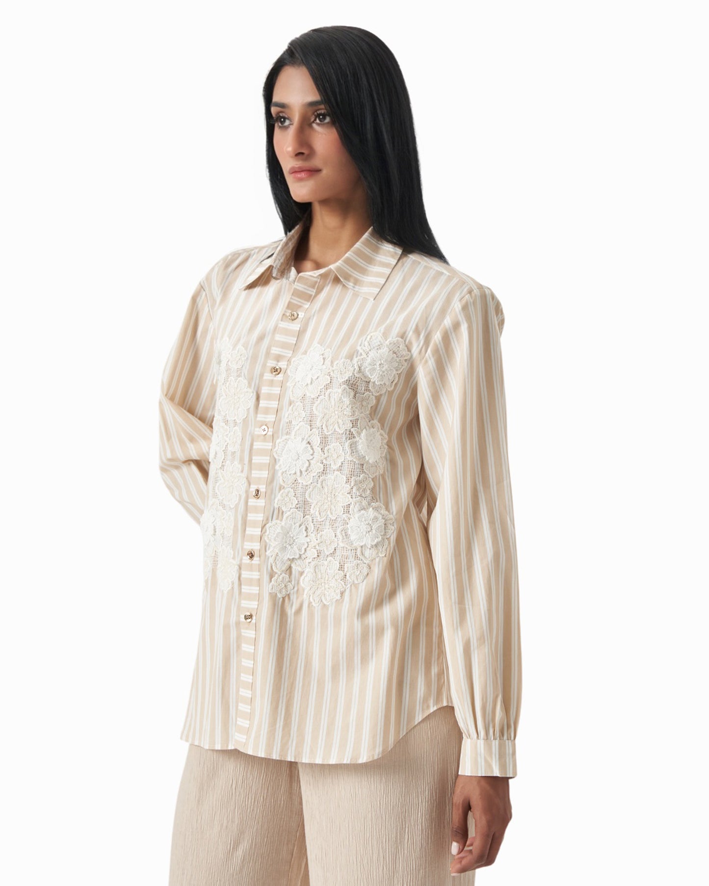 Toasted Vanilla Lace Shirt