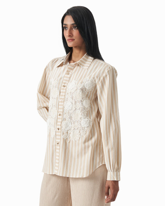 Toasted Vanilla Lace Shirt