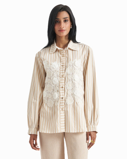 Toasted Vanilla Lace Shirt