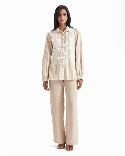 Toasted Vanilla Lace Shirt