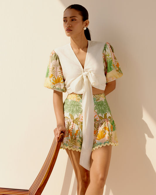Wild Flower Panelled Skirt Set