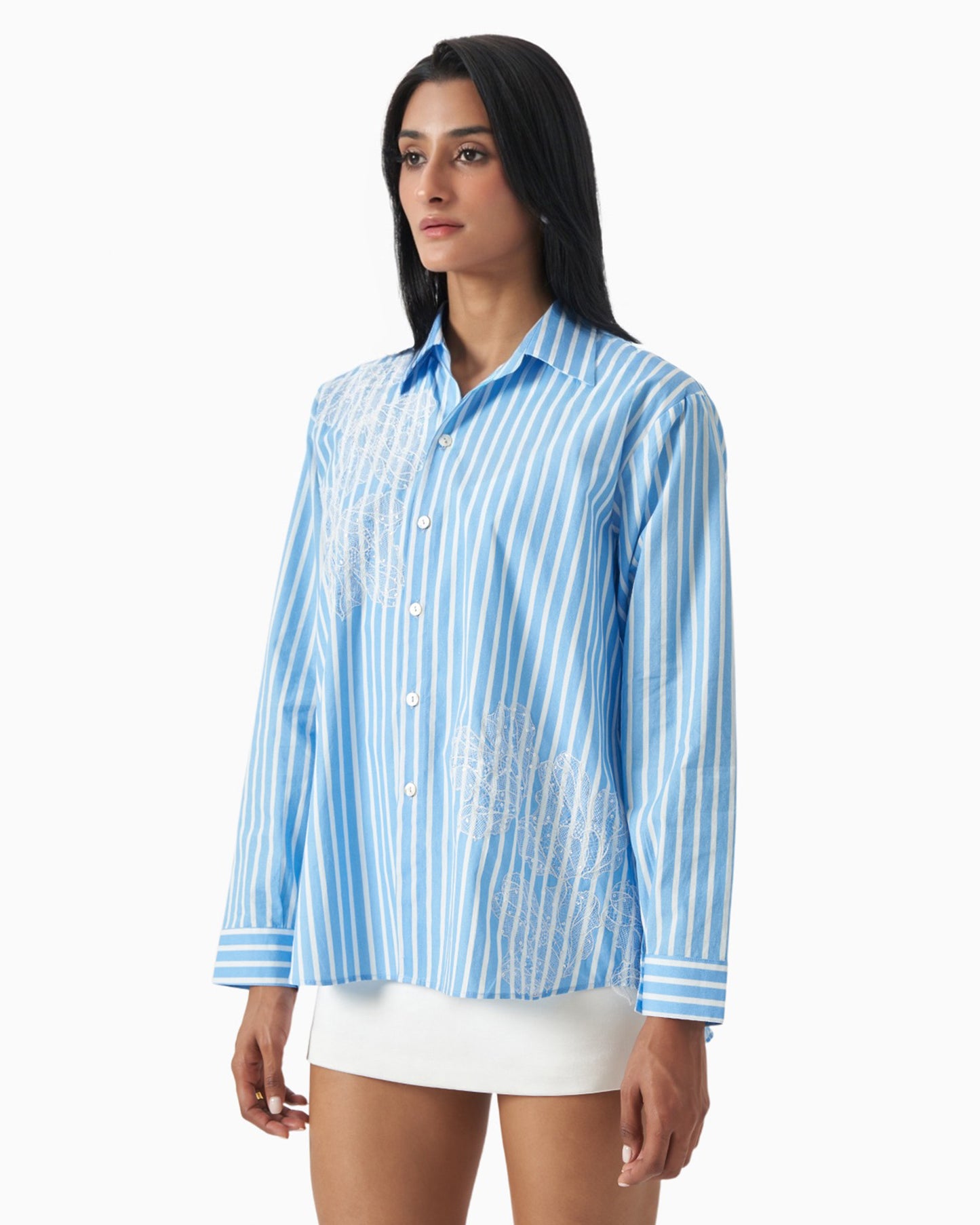 Cloud Lace Stripe Shirt