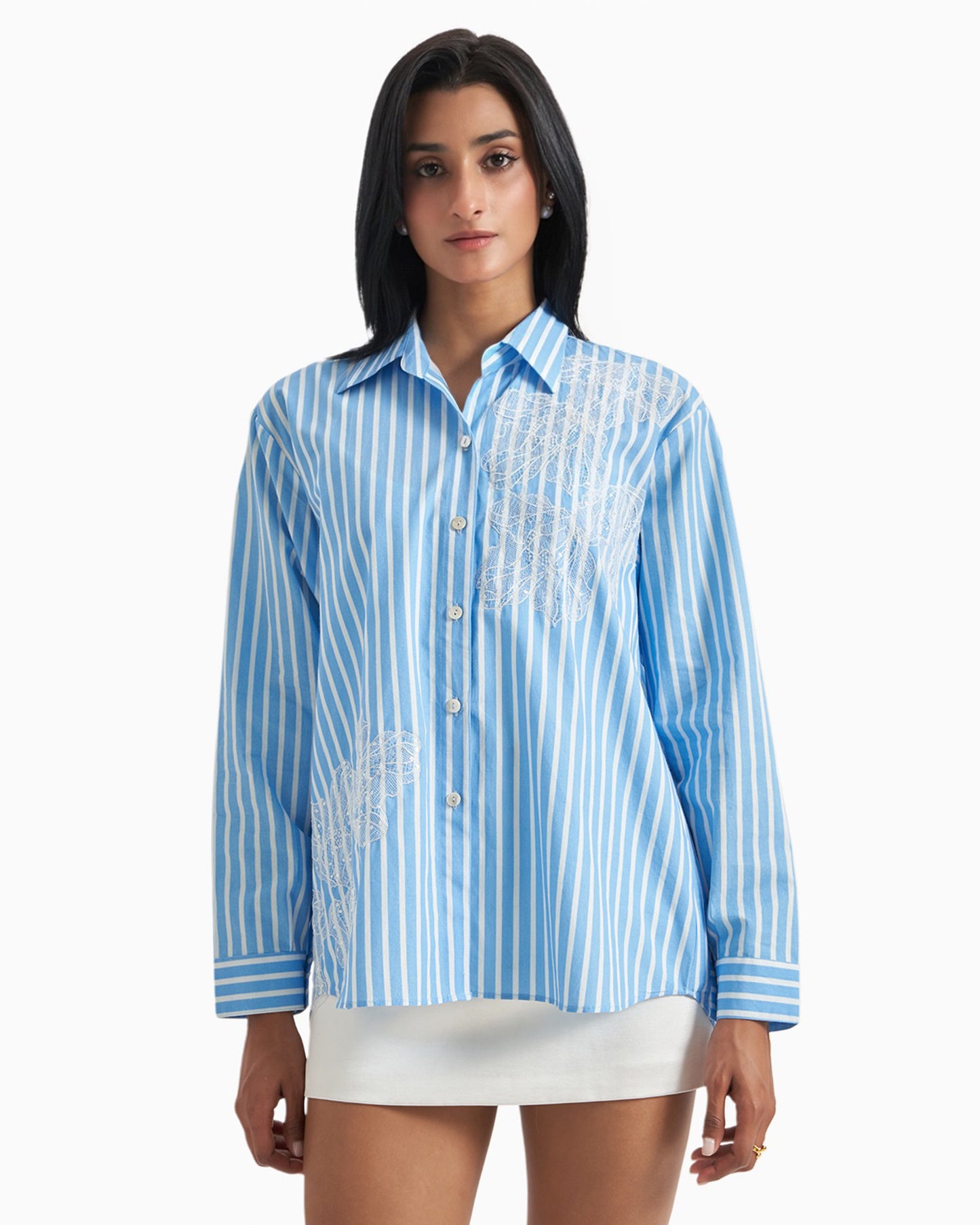Cloud Lace Stripe Shirt