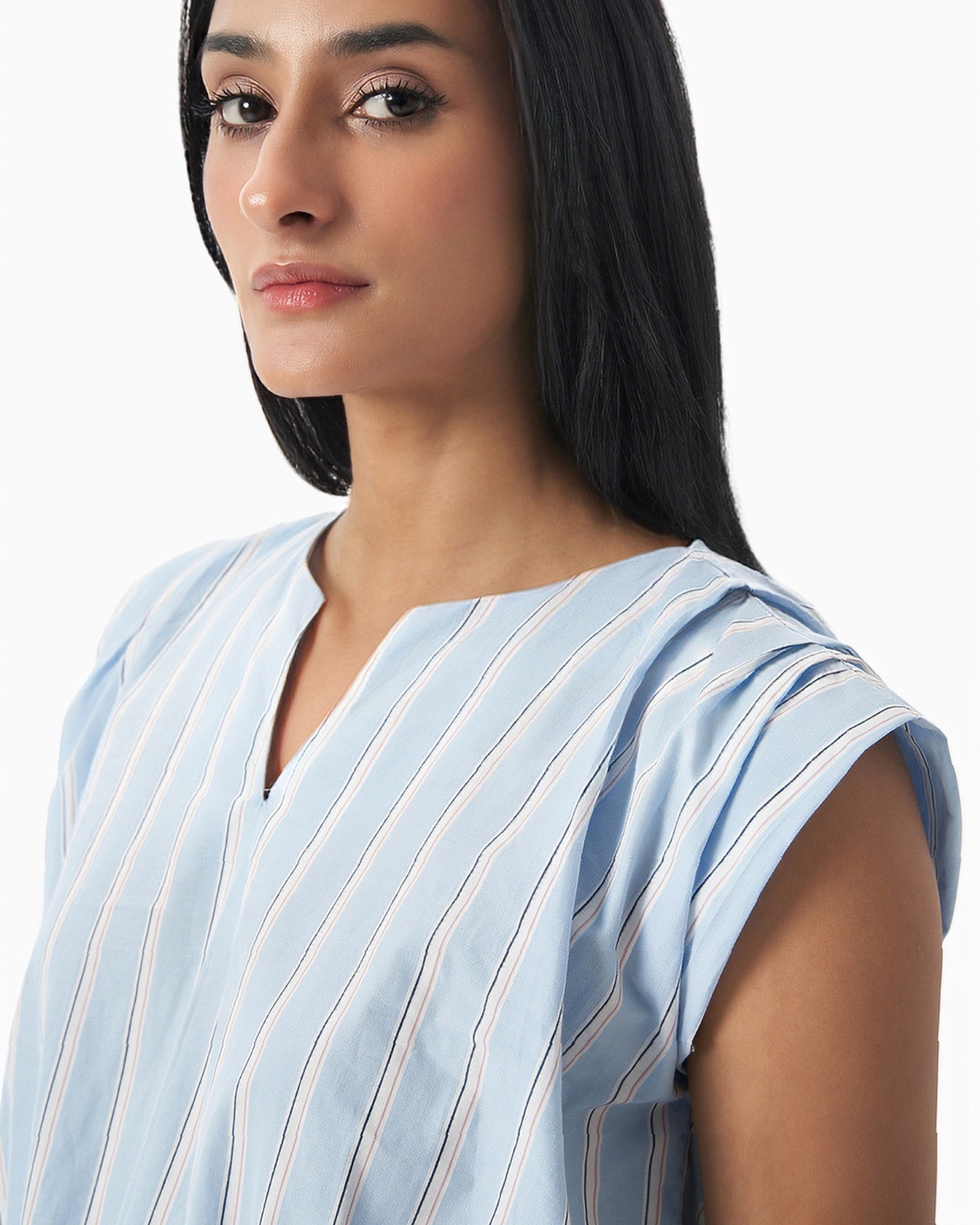 Blue Meadow Stripe Skirt Set