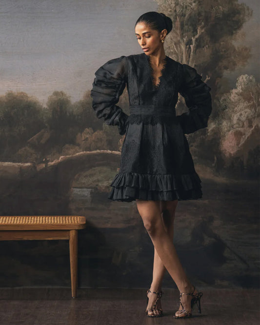 Charcoal Frill Dress