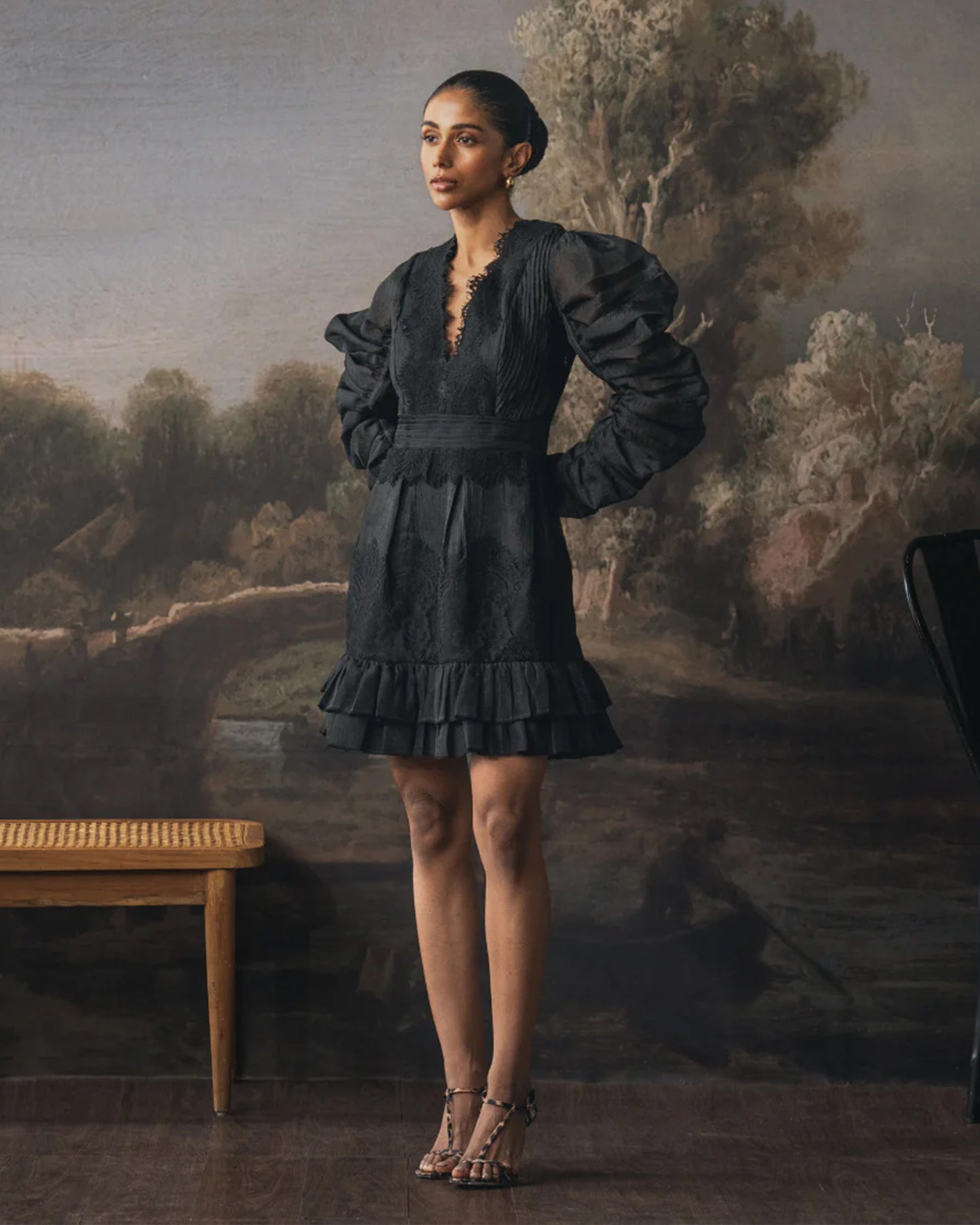 Charcoal Frill Dress