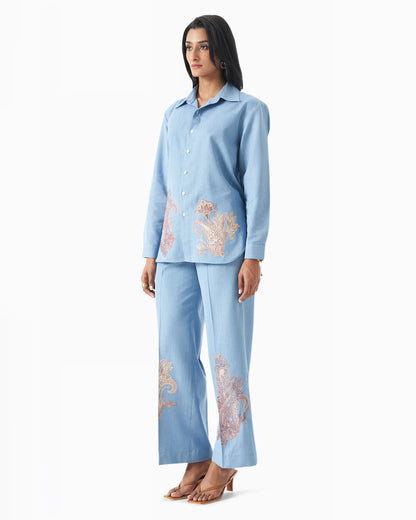 Azure Paisley Ease Coord Set