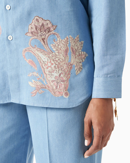 Azure Paisley Ease Coord Set