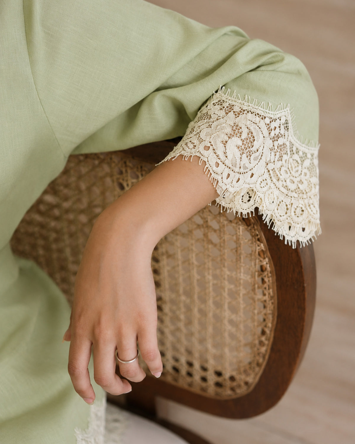 Sage Lace Shorts Set