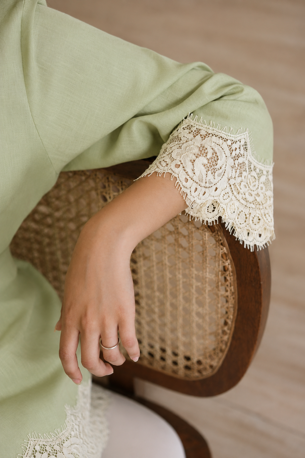 Sage Lace Shorts Set
