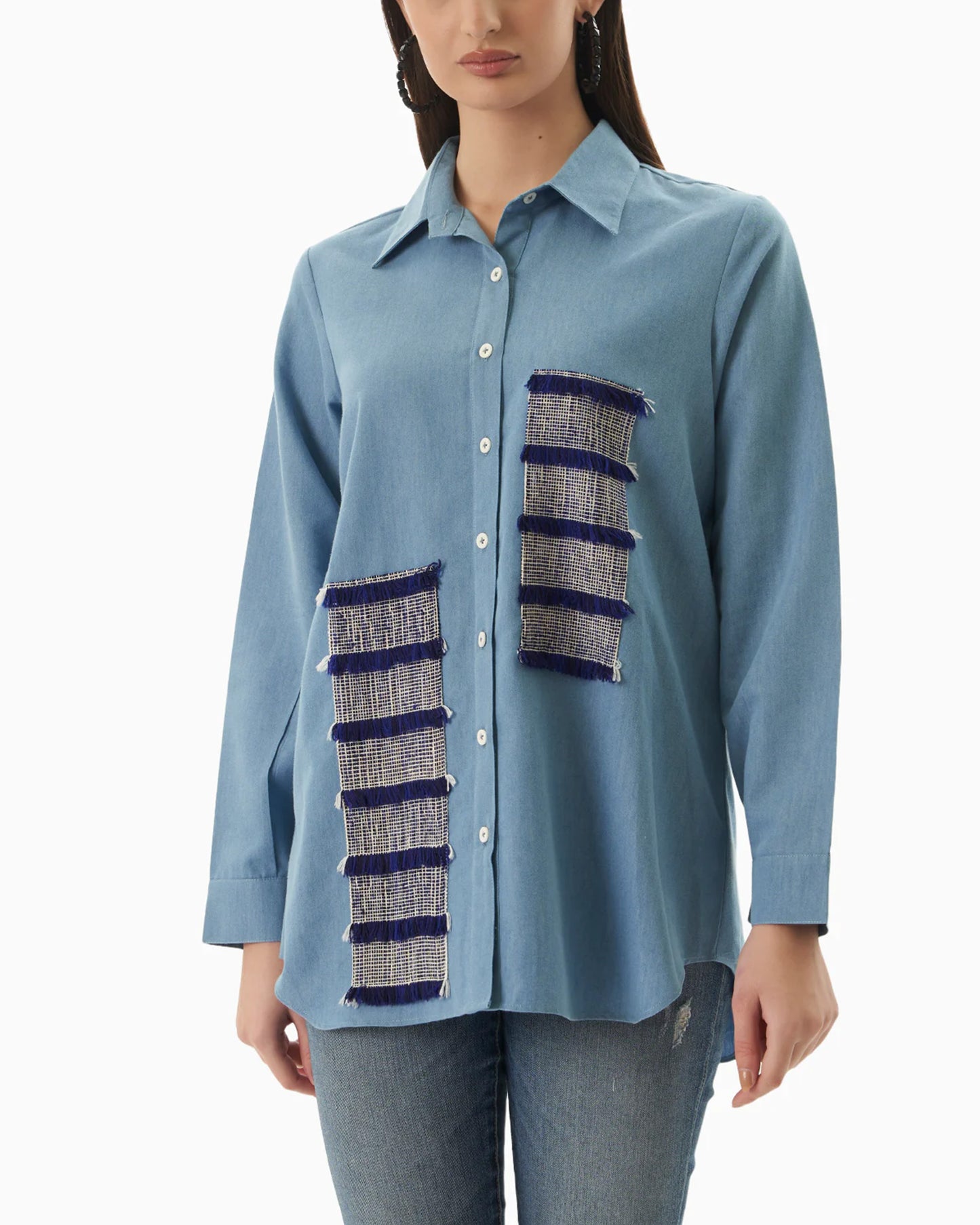 Blue Fringe Shirt