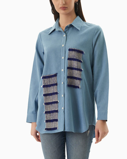 Blue Fringe Shirt