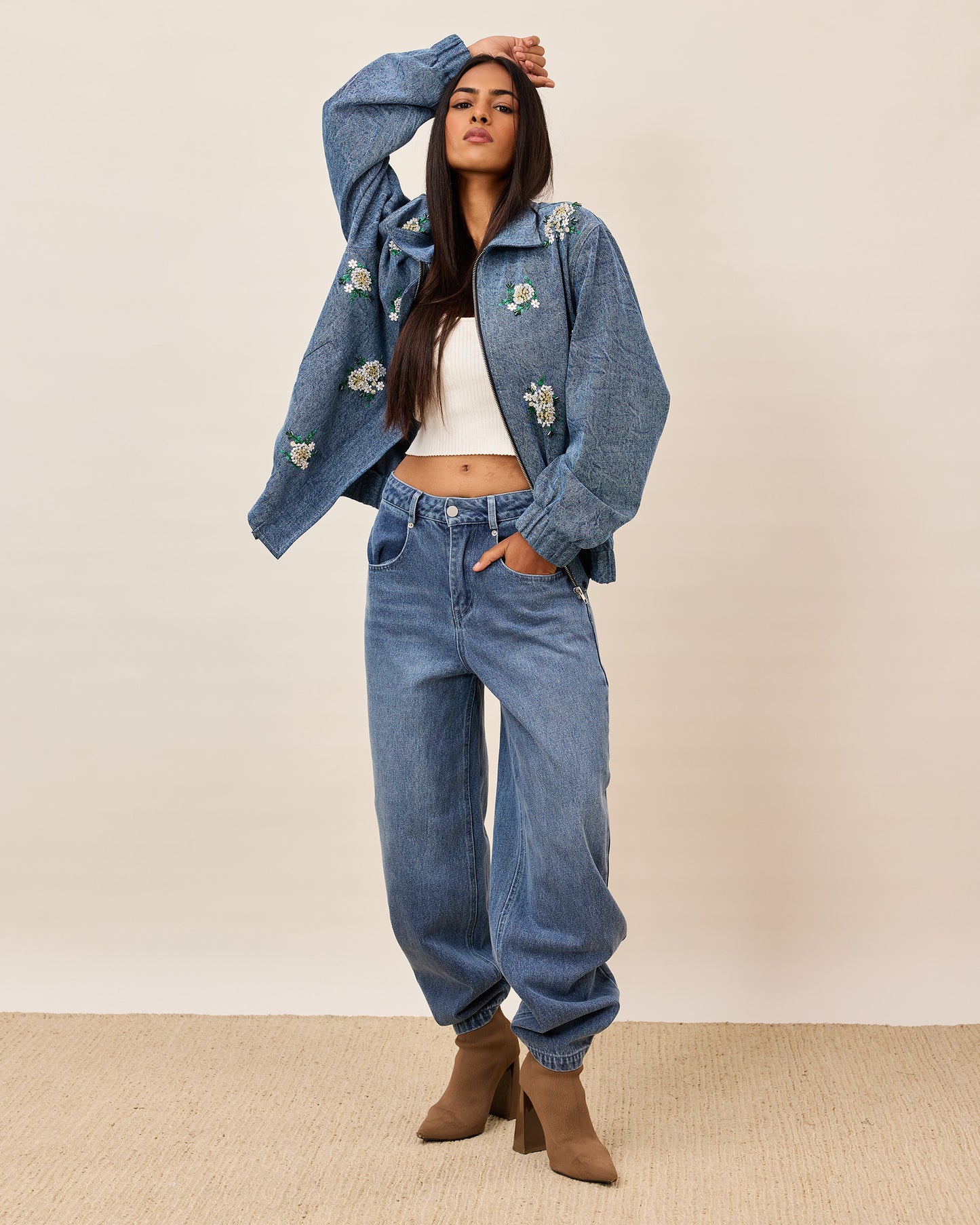 Blue Blossom Denim Jacket
