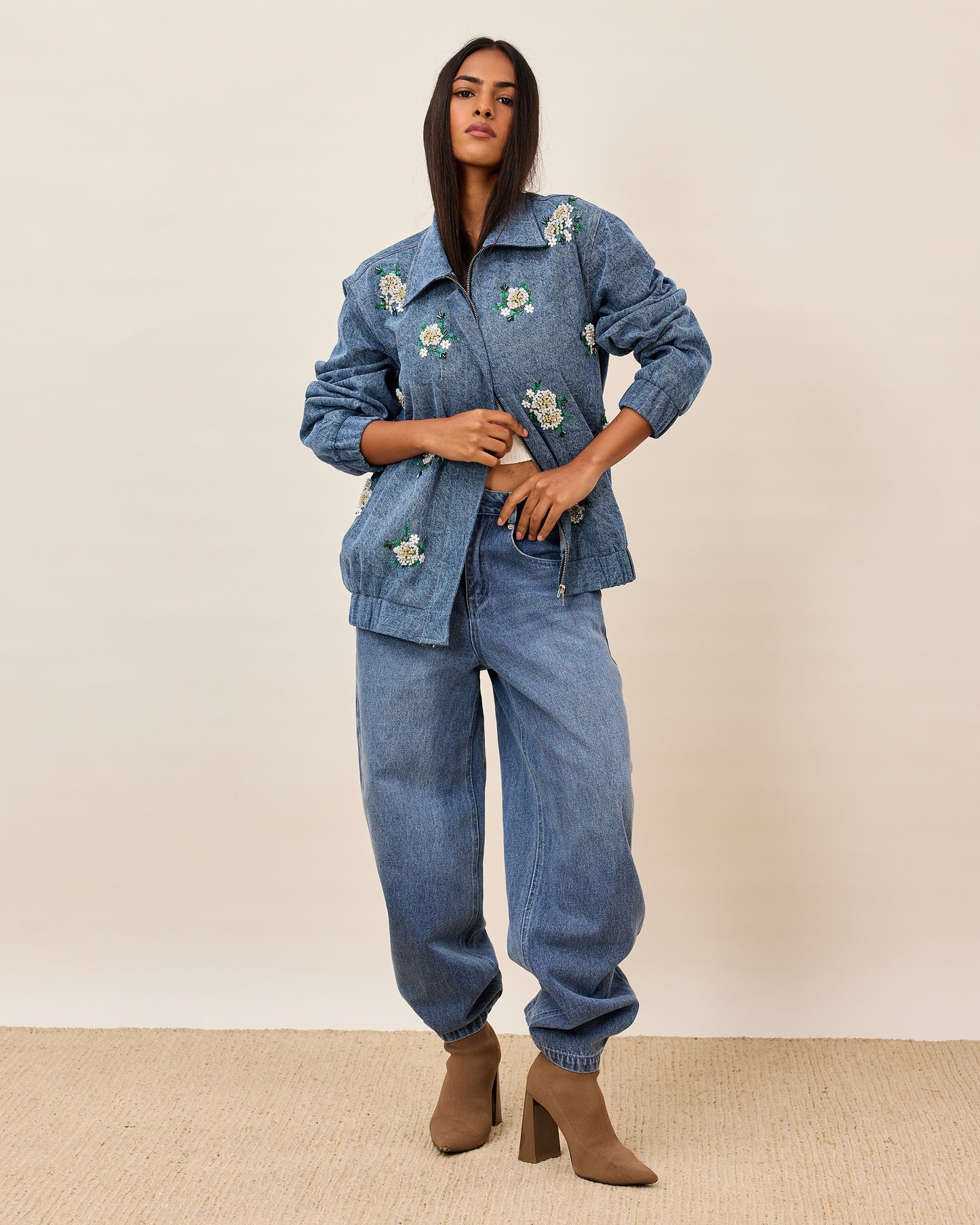 Blue Blossom Denim Jacket