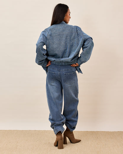 Blue Blossom Denim Jacket