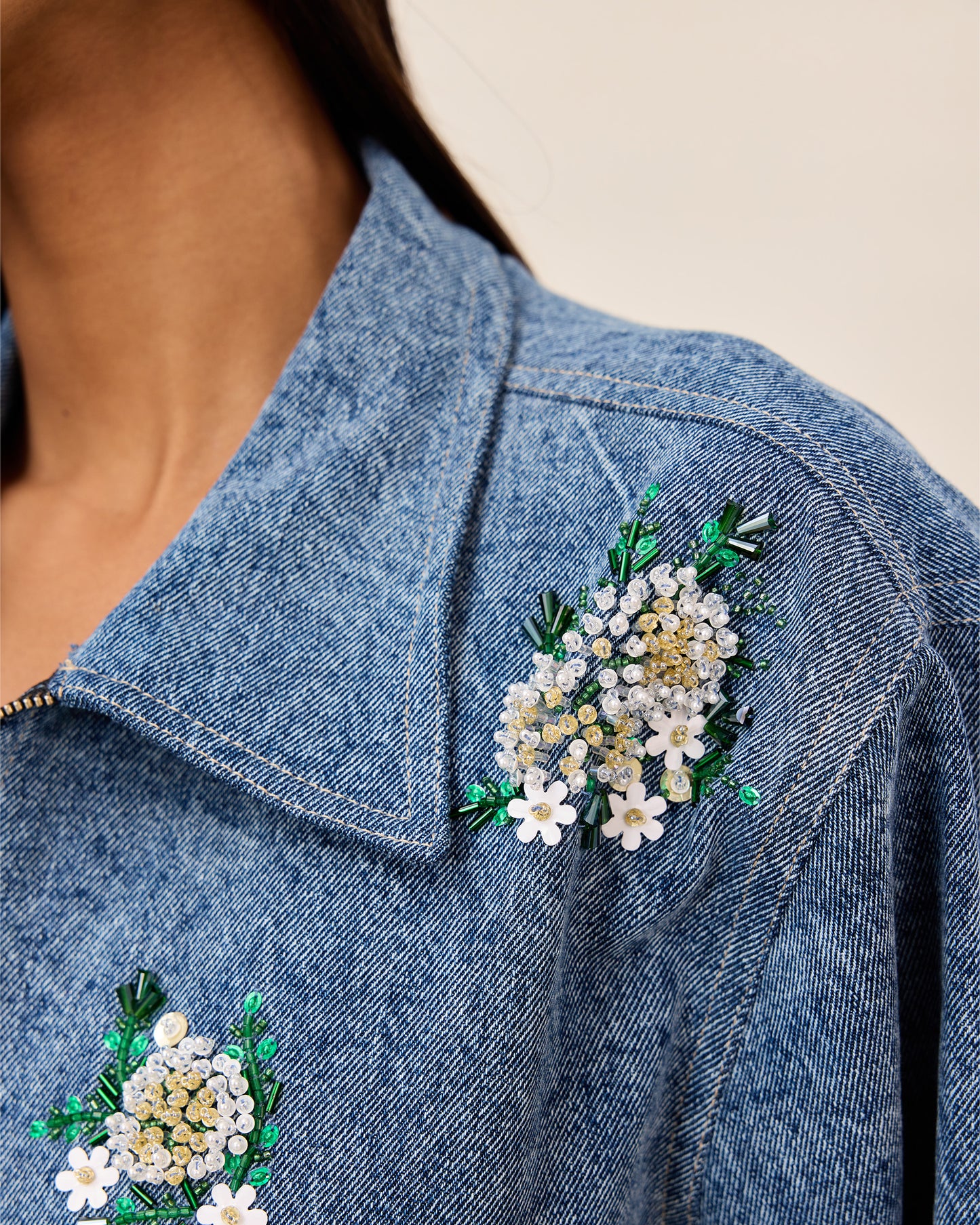 Blue Blossom Denim Jacket