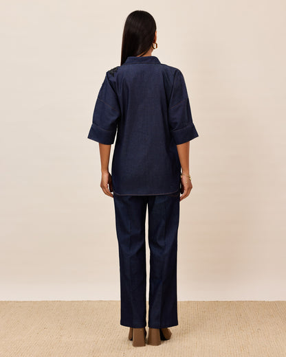 Midnight-blue Denim Co-ord