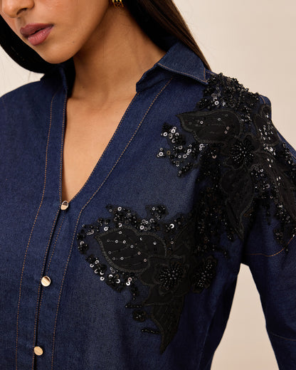 Midnight-blue Denim Shirt