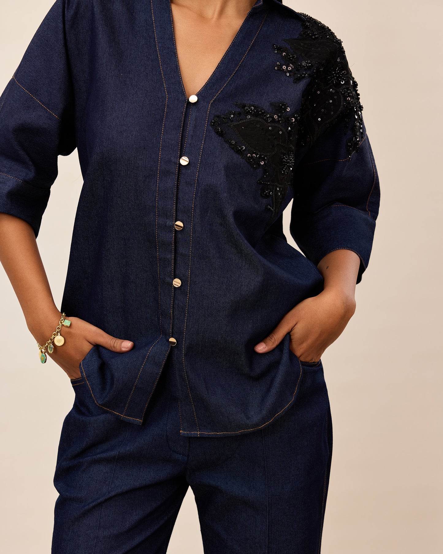Midnight-blue Denim Shirt