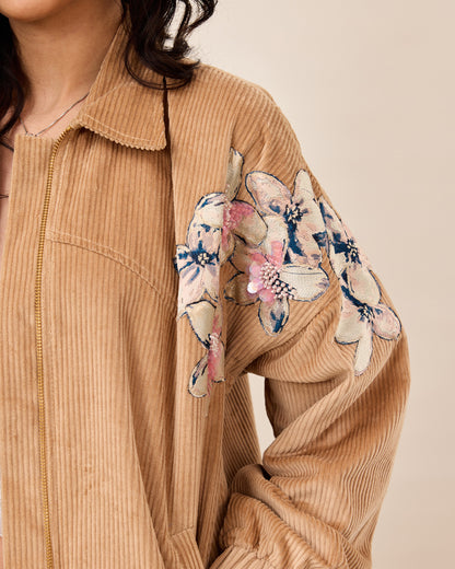 Sandstone Bloom Zip Jacket