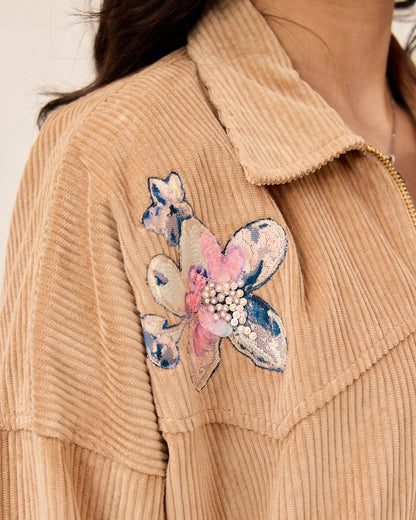 Sandstone Bloom Zip Jacket