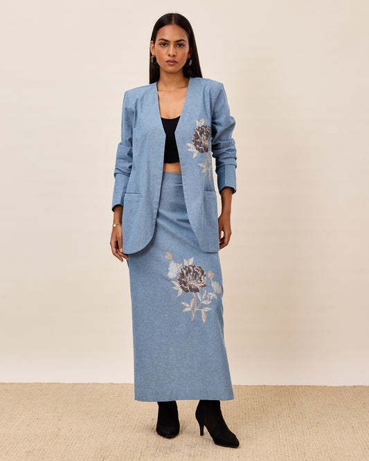 Denim Co-ord Skirt Set
