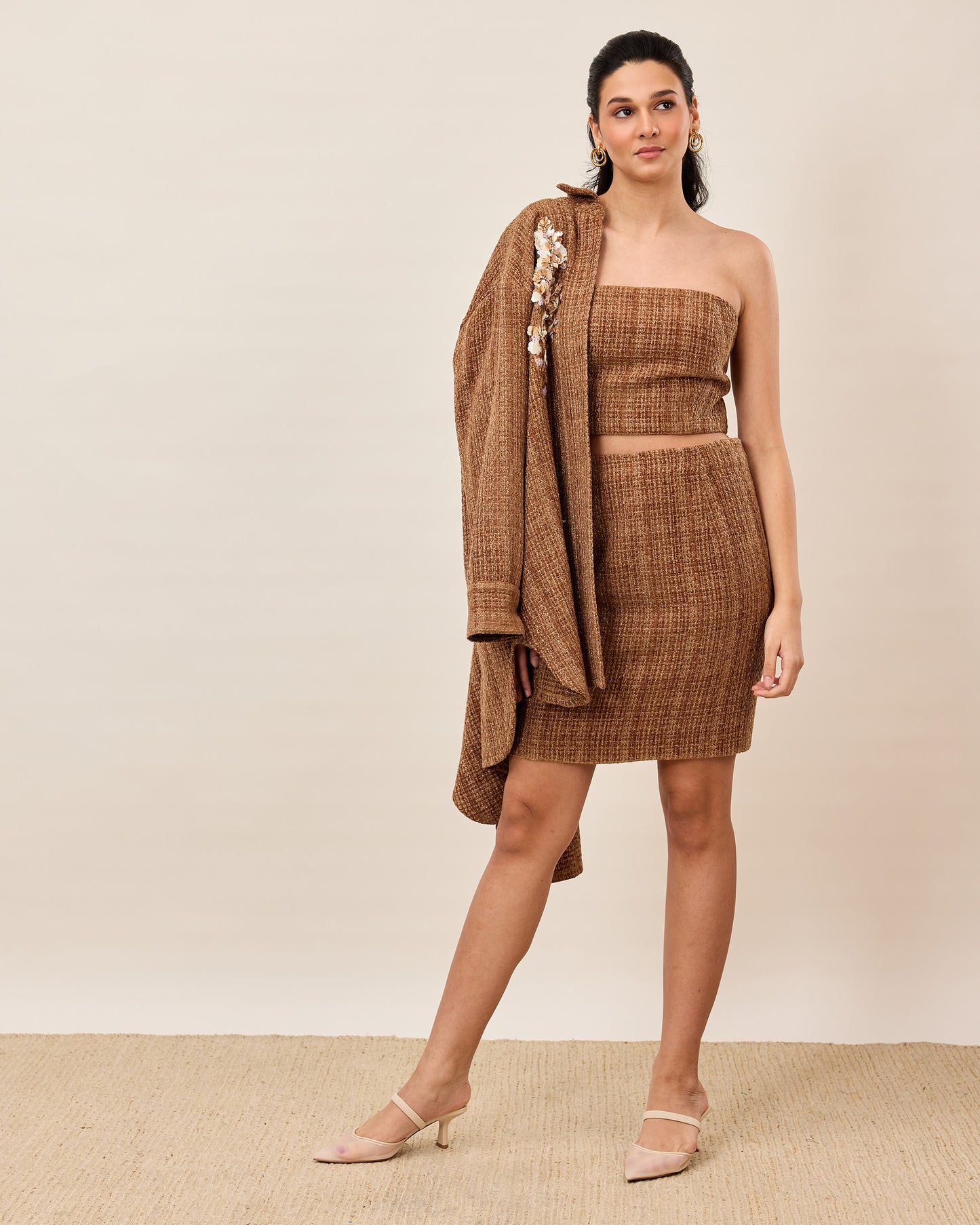 Mocha Tweed Trio Set