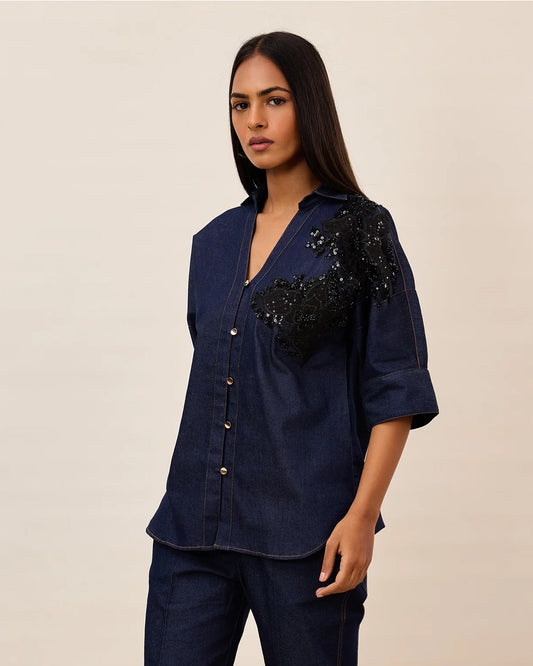 Midnight-blue Denim Shirt