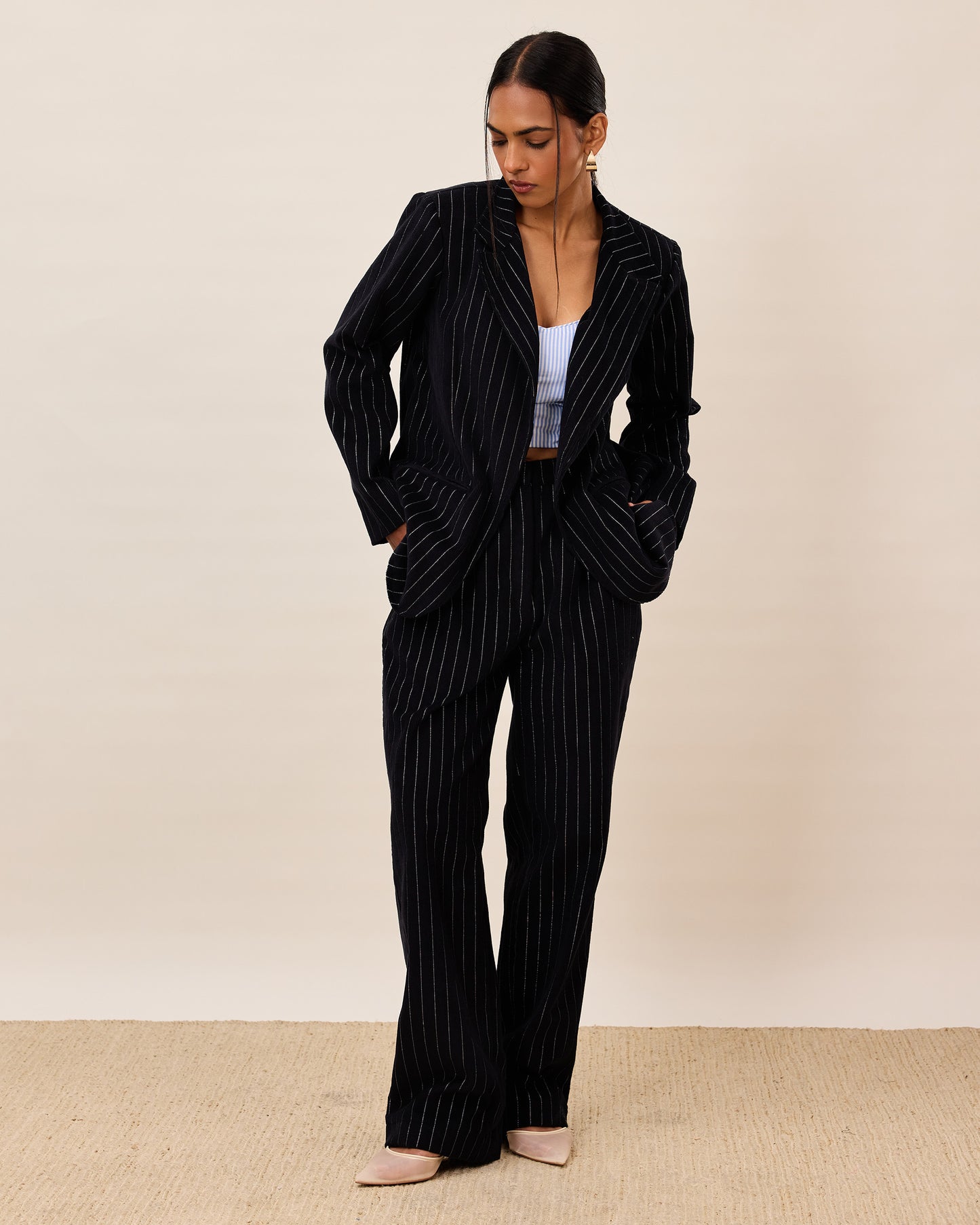 Striped Power Suit Set