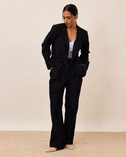 Striped Power Suit Set