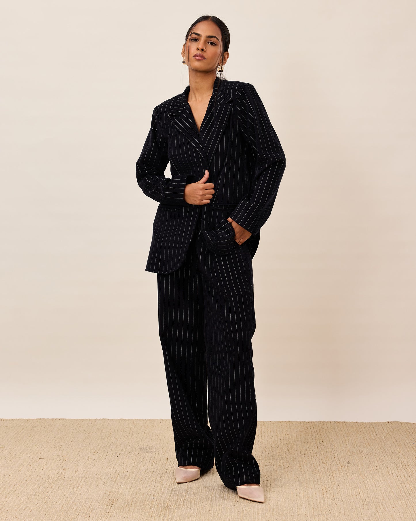 Striped Power Suit Set