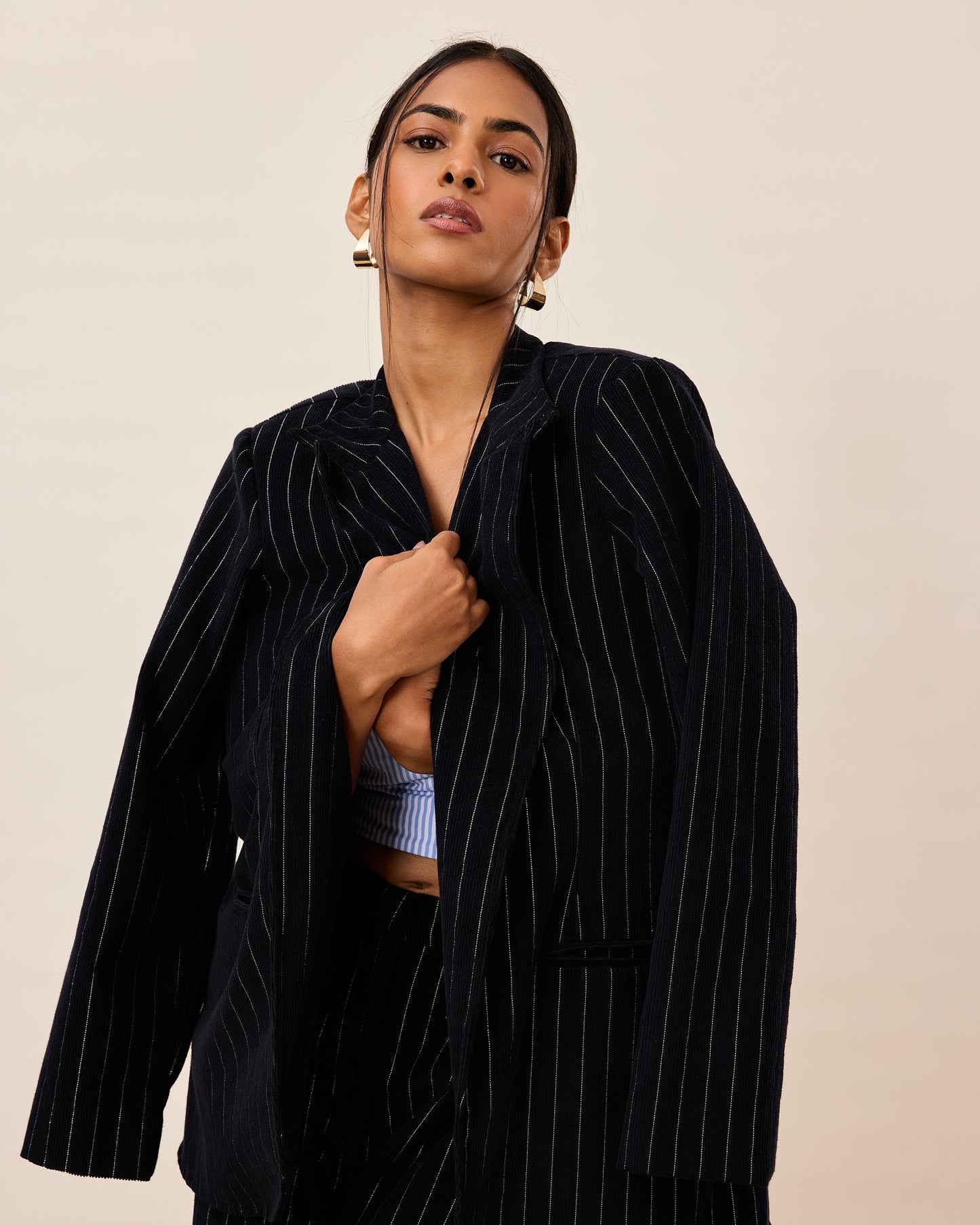 Striped Power Suit Set