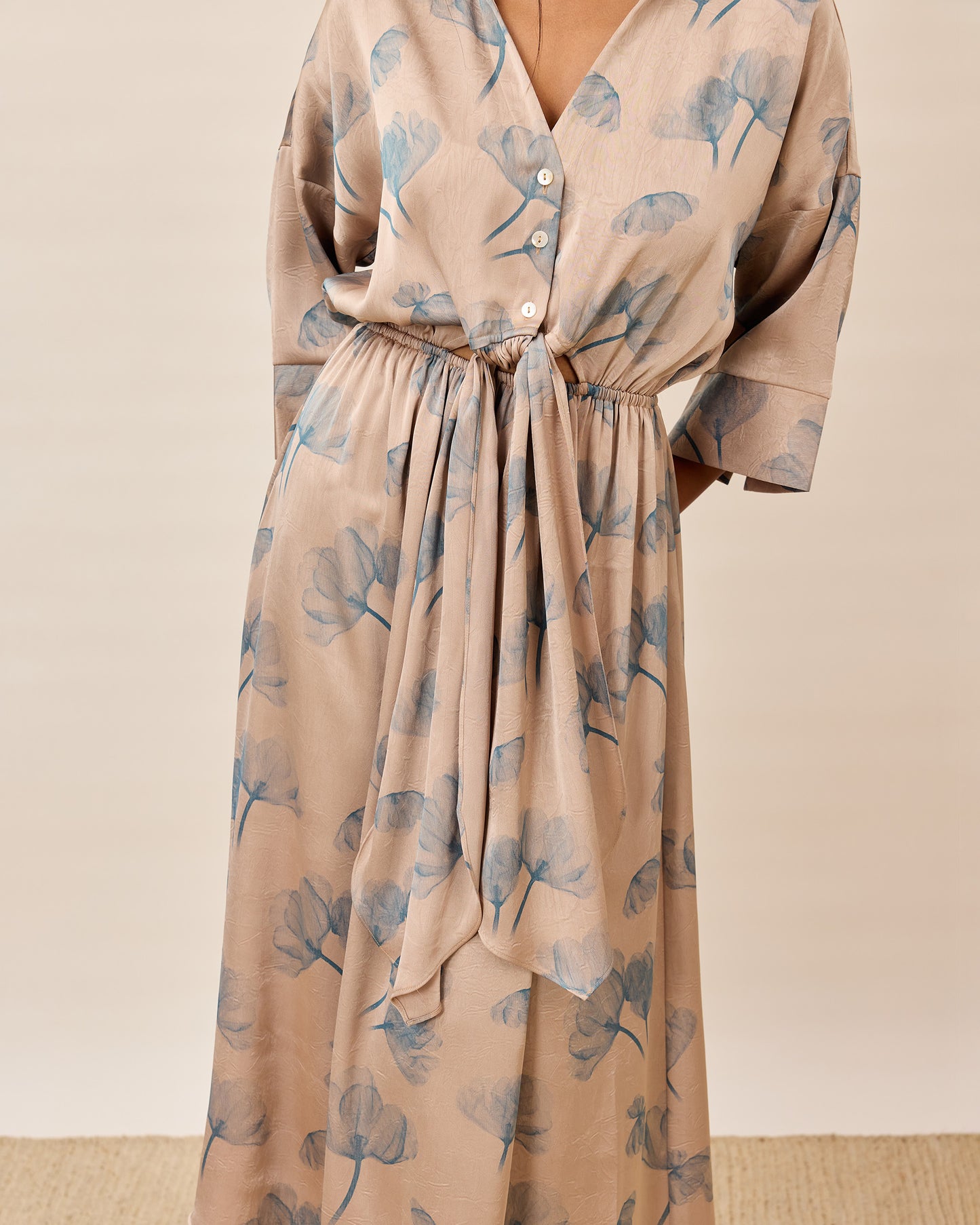Soft Bloom Tie Waist Dress