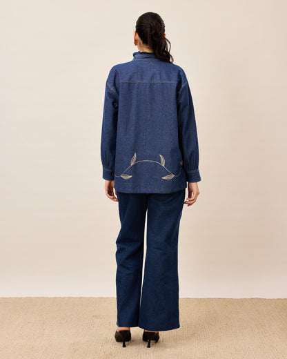 Indigo Bloom Denim Set
