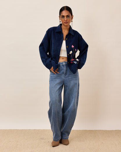 Blossom Stitch Corduroy Shirt