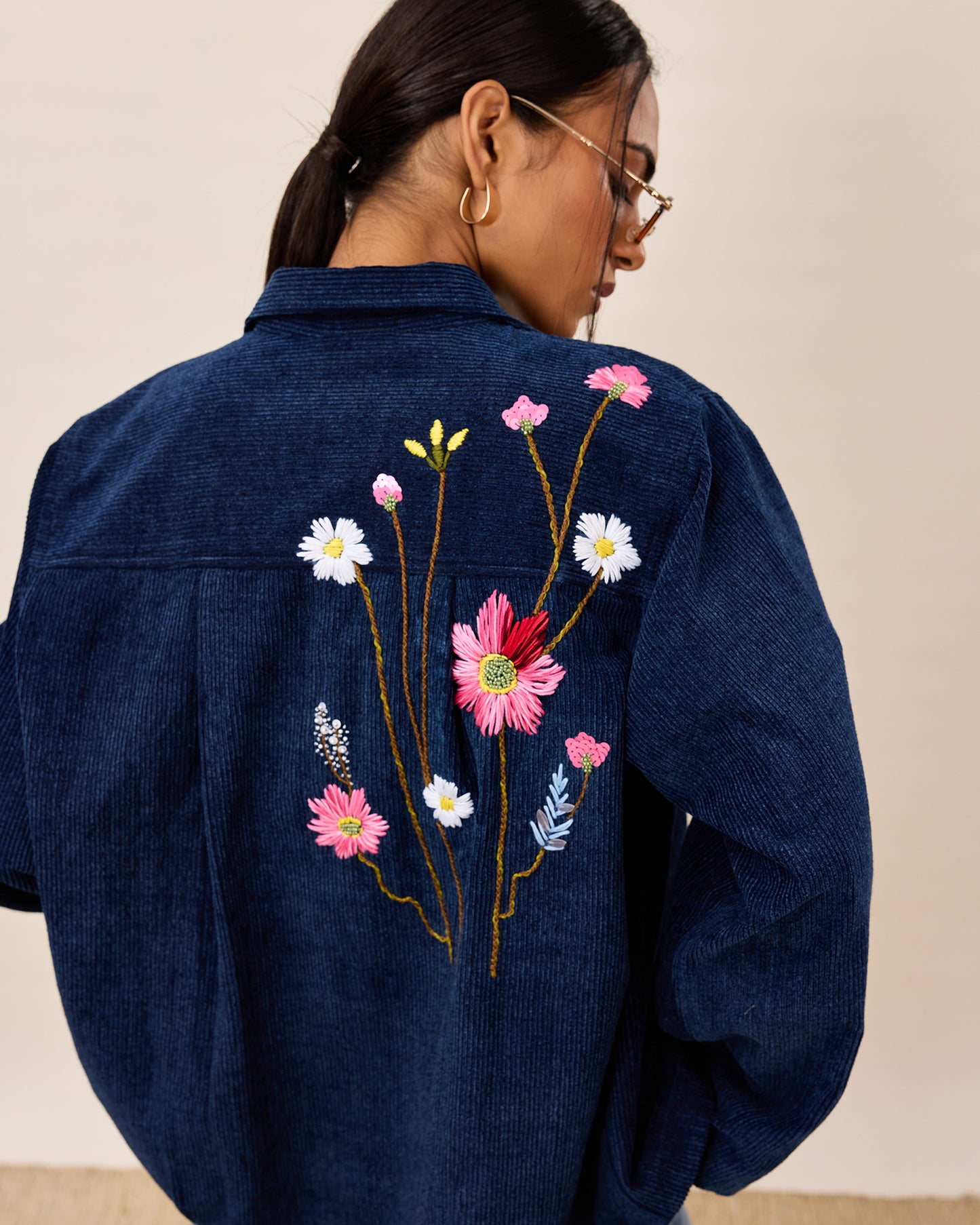 Blossom Stitch Corduroy Shirt