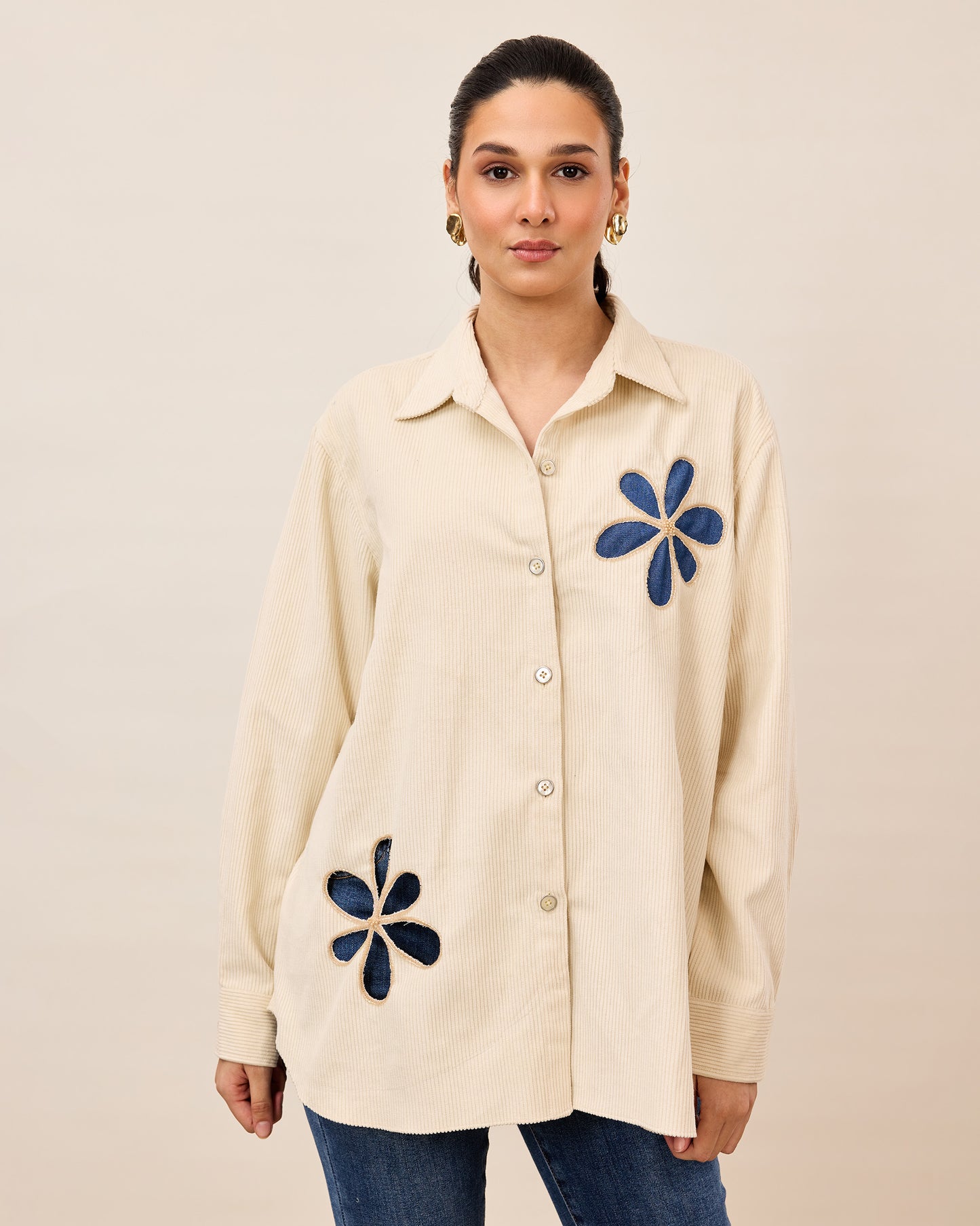 Bloom Cutout Corduroy Shirt