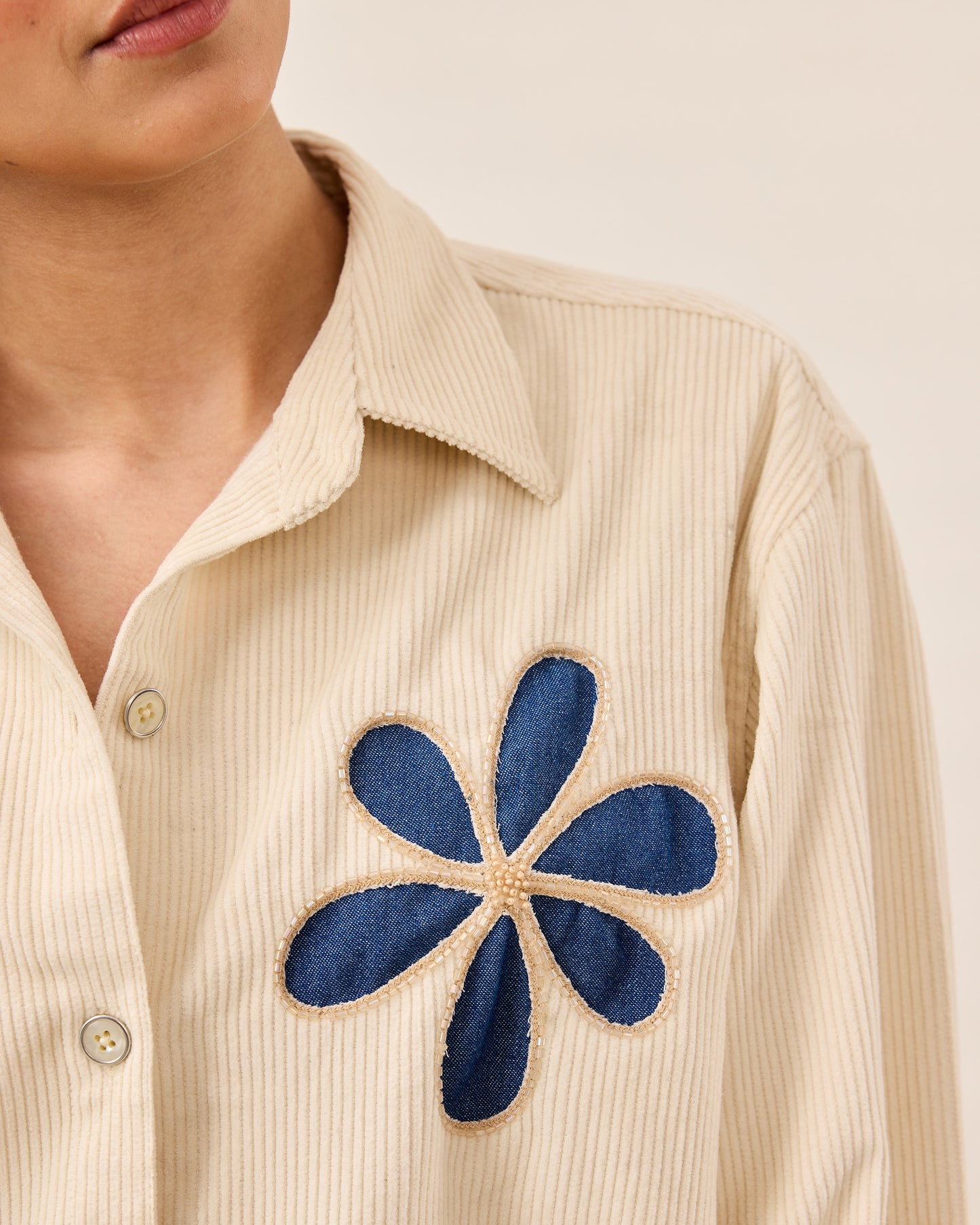 Bloom Cutout Corduroy Shirt