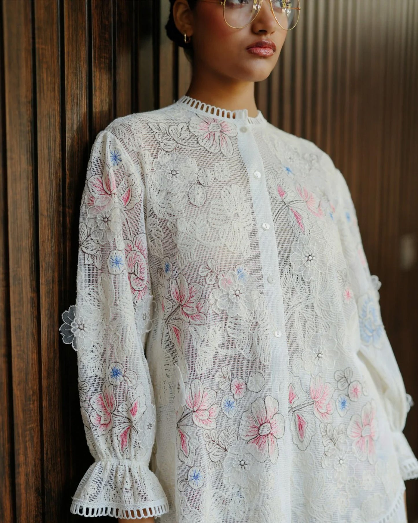 Azure White Scallop Work Co-ord Set